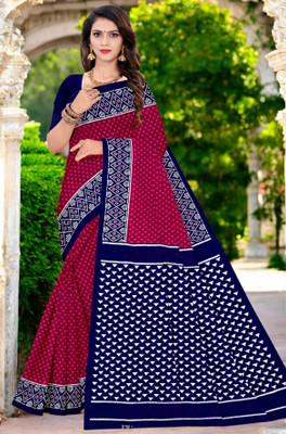 ETHNIC ODISHA HANDLOOM Printed Sambalpuri Pure Cotton Saree(Pink)