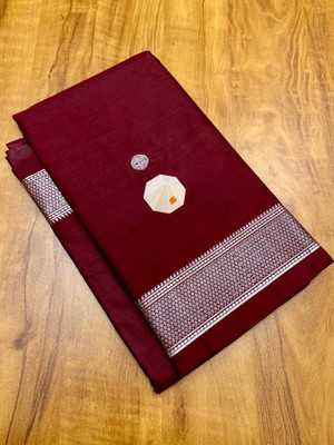Julee Solid/Plain Banarasi Jacquard Saree(Maroon)