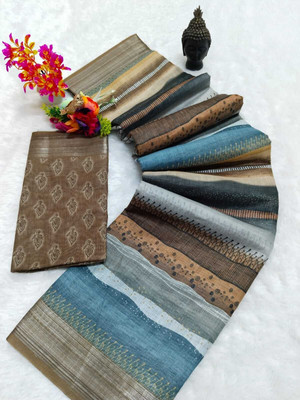 PRTRENDZ Printed Kanjivaram Pure Cotton, Cotton Silk Saree(Multicolor)