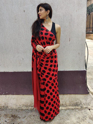 Moda Rapido Printed Daily Wear Georgette Saree(Red)