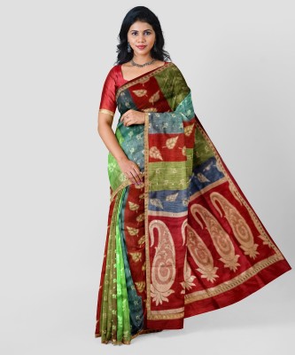 Sri Manisha Sarees Woven Banarasi Silk Blend Saree(Multicolor)