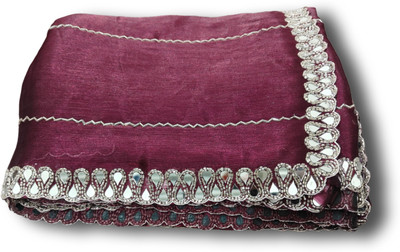 SAVEJ TRADER Embellished, Self Design Assam Silk Jimmy choo Saree(Maroon)