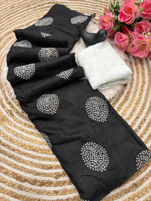 sadika Embellished, Woven Daily Wear Silk Blend Saree(Black)