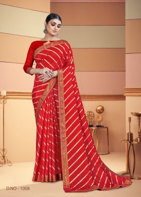 AVANTIKA FASHION Woven, Embellished, Dyed, Printed Bollywood Pure Silk, Art Silk Saree(Red)