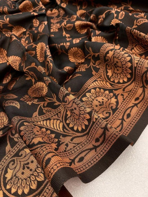 SWAMI STUDIO Self Design Banarasi Art Silk Saree(Black)