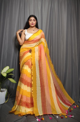Rnn Saree Self Design Handloom Pure Cotton Saree(Yellow)