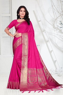 Aarunika SKT Solid/Plain Bollywood Pure Silk Saree(Multicolor)