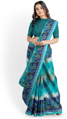 Samai Printed Bandhani Georgette Saree(Green)