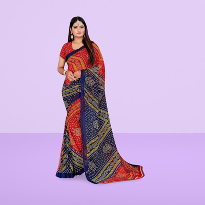 Leelavati Woven Bollywood Georgette Saree(Multicolor)