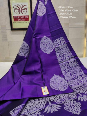 KAKADIYA Woven Kanjivaram Pure Silk Saree(Purple)
