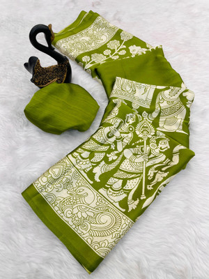 RAGISHA ENTERPRISE Printed Daily Wear Silk Blend Saree(Black)