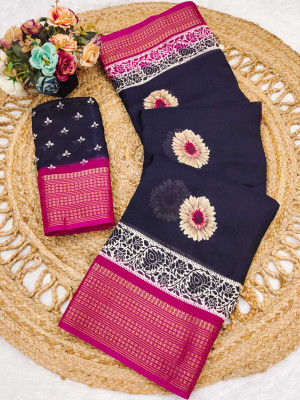 AAI LAXMI CREATION Digital Print Daily Wear Georgette Saree(Dark Blue)