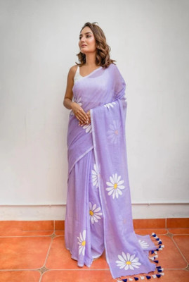 Dutta Textile Self Design Handloom Pure Cotton Saree(Blue)
