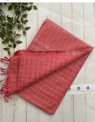 A R HANDLOOM Solid/Plain Bollywood Viscose Rayon, Silk Blend Saree(Red)