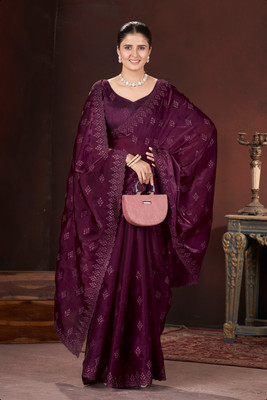 Tasrika Embellished Daily Wear Pure Silk Saree(Red, Magenta)