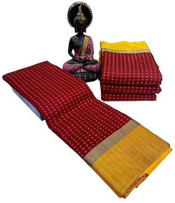 MAANVIT Self Design Maheshwari Pure Silk, Art Silk Saree(Maroon)