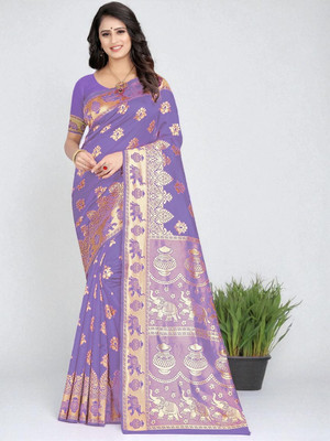 LERYZA Woven Banarasi Jacquard Saree(Multicolor)