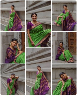 MISHIKAHD Self Design Banarasi Art Silk Saree(Green)