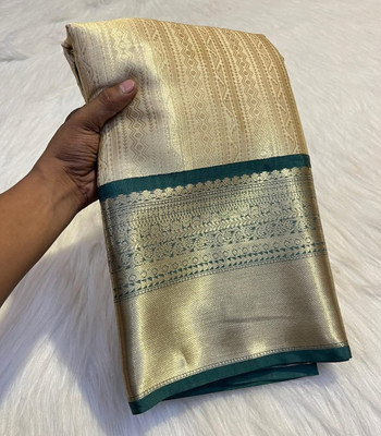 Haniya creation Woven Banarasi Art Silk Saree(Beige)
