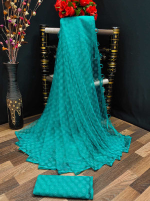 LADYSUTRA Self Design Bollywood Net Saree(Multicolor)