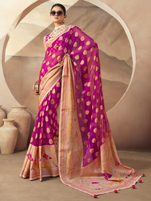 Tasrika Woven Bollywood Georgette Saree(Pink)