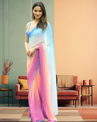 Jayu Ombre Bollywood Georgette Saree(Multicolor)