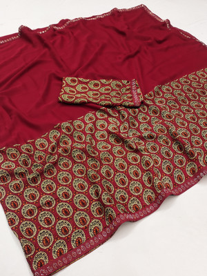 Anand Sarees Printed Bollywood Georgette Saree(Red)