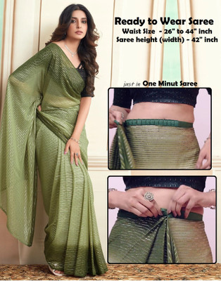 Riddhi textile Hub Woven Handloom Georgette Saree(Green)