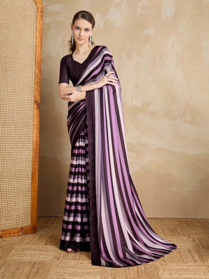 all about you Striped Saree with Attached Blouse Satin Saree(Multicolor)