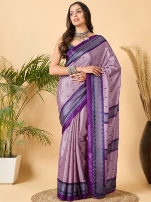 Dori Printed Daily Wear Crepe Saree(Purple)