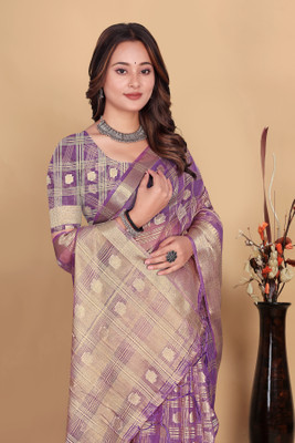 Aarunika SBT Solid/Plain Bollywood Organza Saree(Pink)
