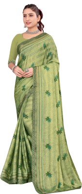 SHREE KRISHNA FASHION PVT LTD Embroidered Bollywood Chiffon Saree(Green)