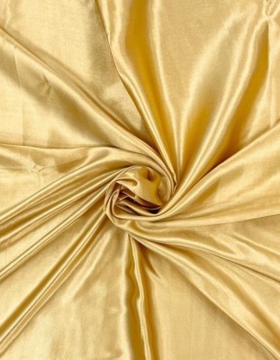 Hari Om Solid/Plain Daily Wear Pure Silk, Satin Saree(Gold)