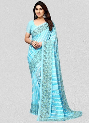 Panchvati NX Printed Bollywood Georgette Saree(Blue)