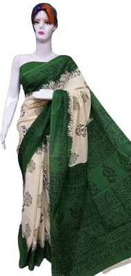 Jashvita Printed, Color Block, Blocked Printed Handloom Pure Cotton Saree(Multicolor)