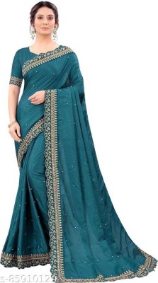 STAWIEI ENTERPRISE Embroidered Assam Silk Art Silk Saree(Blue)