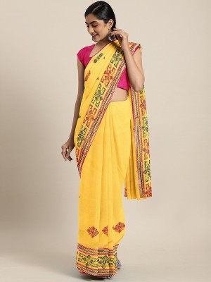 Divastri Embroidered Bollywood Georgette Saree(Yellow)