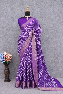 Sanwariya Silks Printed Bollywood Art Silk, Silk Blend Saree(Purple)