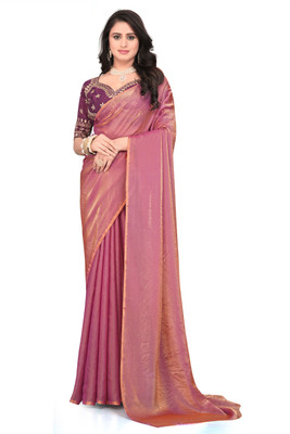 Brahmani Creation Embroidered Bollywood Georgette Saree(Magenta)