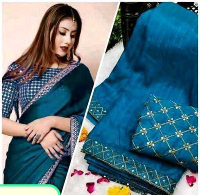 LADYSUTRA Embellished Bollywood Net Saree(Multicolor)
