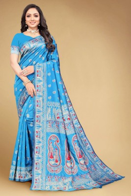 Vartul Enterprise Self Design Bollywood Jacquard Saree(Light Blue)