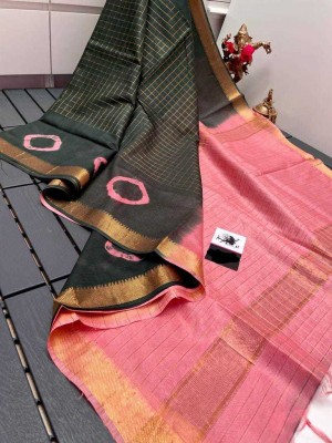 govind handloom Printed Maheshwari Silk Blend Saree(Pink)