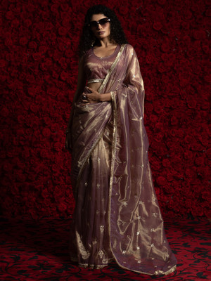 Tasrika Embellished Bollywood Organza Saree(Purple)