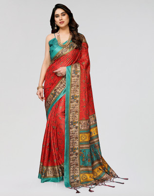 ANIRAV Self Design Bollywood Art Silk Saree(Red)