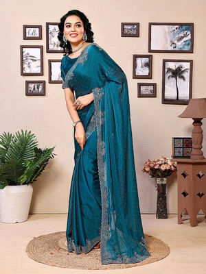 Bhojal Creation Embellished Daily Wear Art Silk Saree(Light Blue)
