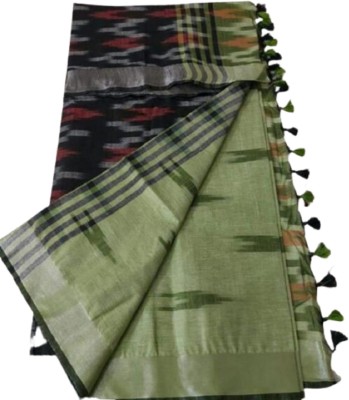 Handloomsk Printed Bollywood Cotton Silk Saree(Green)