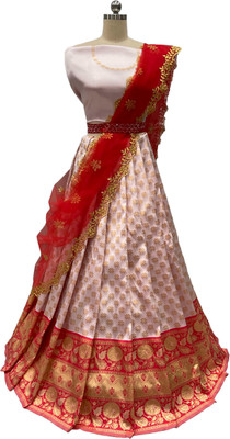 SHREE CREATION Woven Bollywood Art Silk Saree(White)