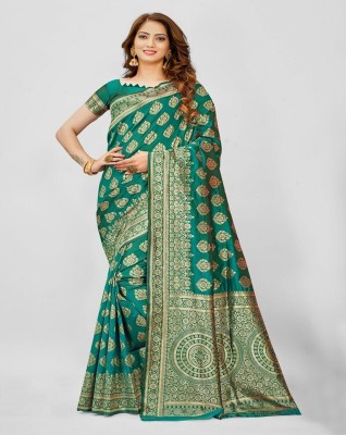 SWAMI STUDIO Self Design Banarasi Art Silk Saree(Green)