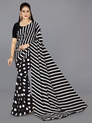 Moda Rapido Printed Daily Wear Georgette Saree(Black)