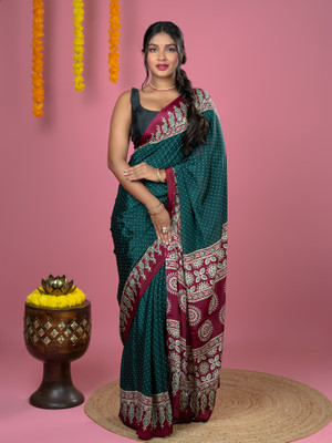 Hella Fashions Digital Print Daily Wear Crepe Saree(Multicolor)